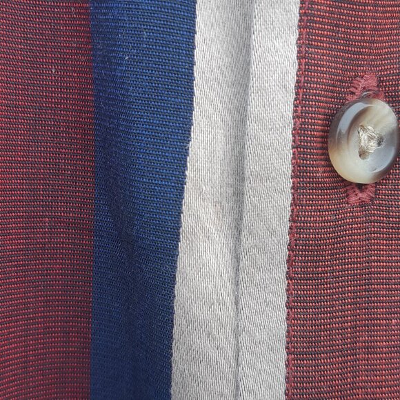 PRIVATE STOCK by HATHAWAY SZ L Striped Long Sleeve Button Up Men's Shirt - Picture 8 of 15